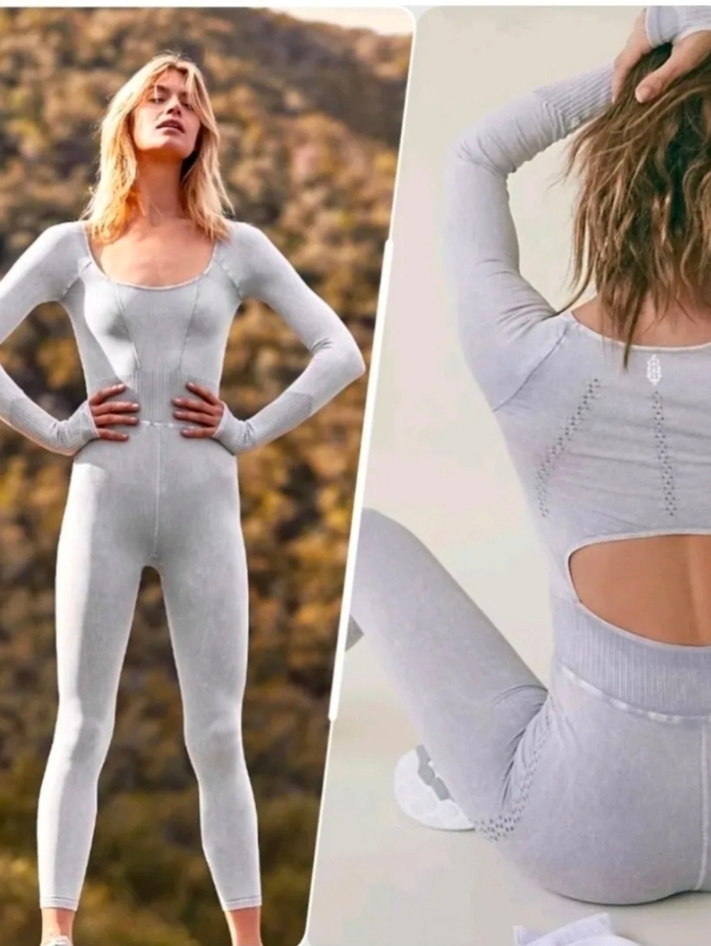 Brand new!! NWT Free People Good Karma long sleeve ice gray onesie size XS/Small